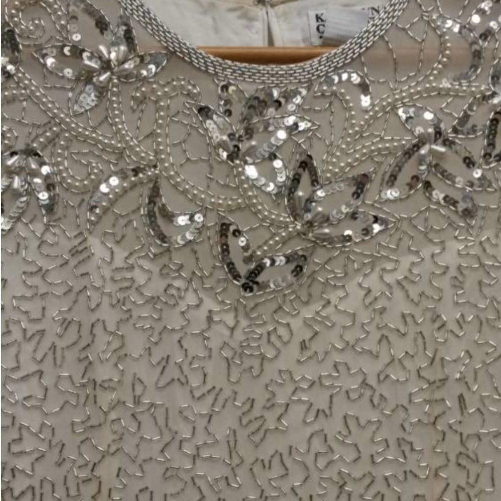 Elegant Cream Sequin Dress - Picture 8 of 8